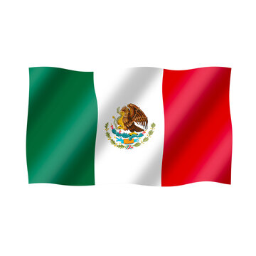The mexican flag is flying beautifully