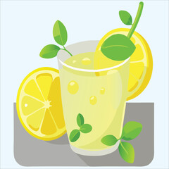 Lemon juice and drinks vector