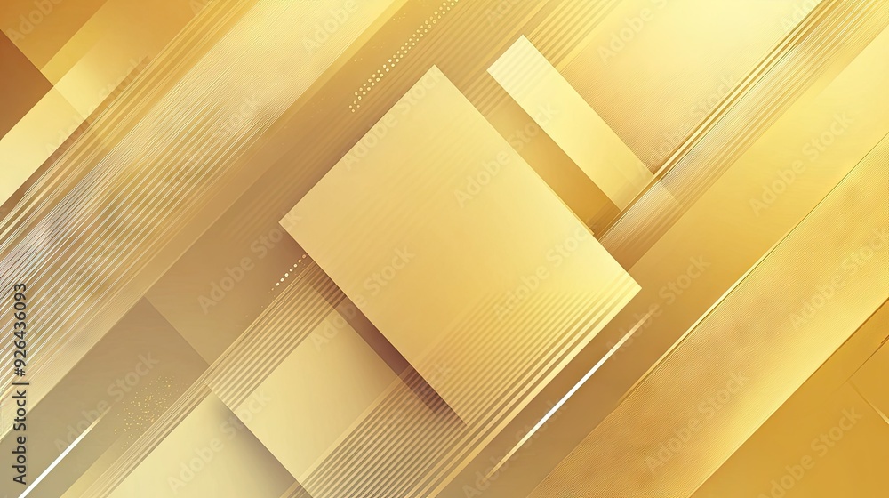 Poster radiant golden gradient backdrop with abstract geometric shapes, creating a beautiful and high-end d