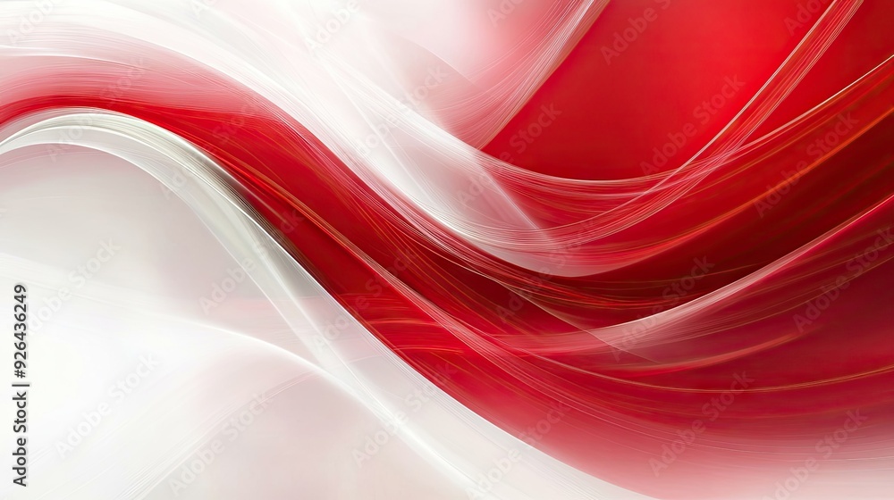 Poster red and white abstract background template with sleek, flowing curves and sharp angles. a contempora