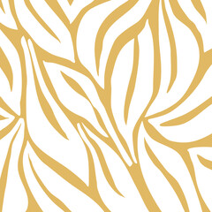 Abstract hand drawn leaves pattern. Vector Illustration.