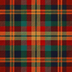 Red, Orange, Yellow and Green Plaid Pattern.