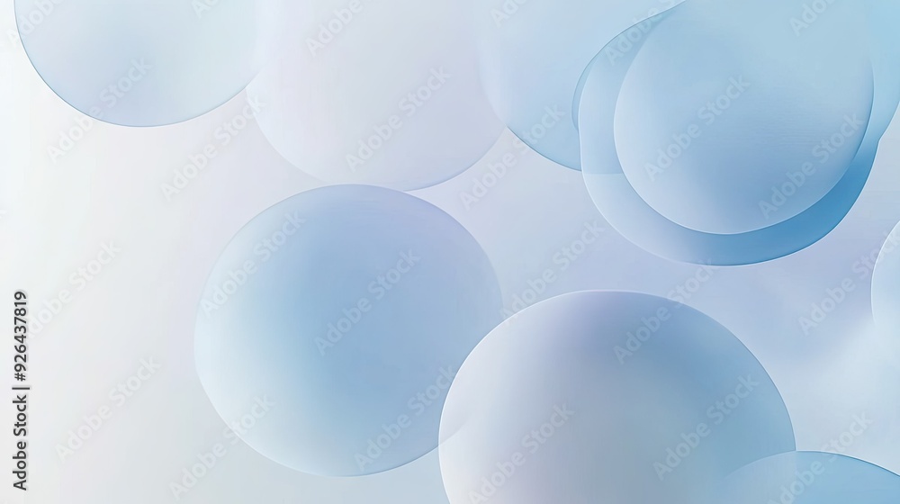 Aufkleber soft blue gradient round shapes with neumorphism style on a clear background. great for minimalistic