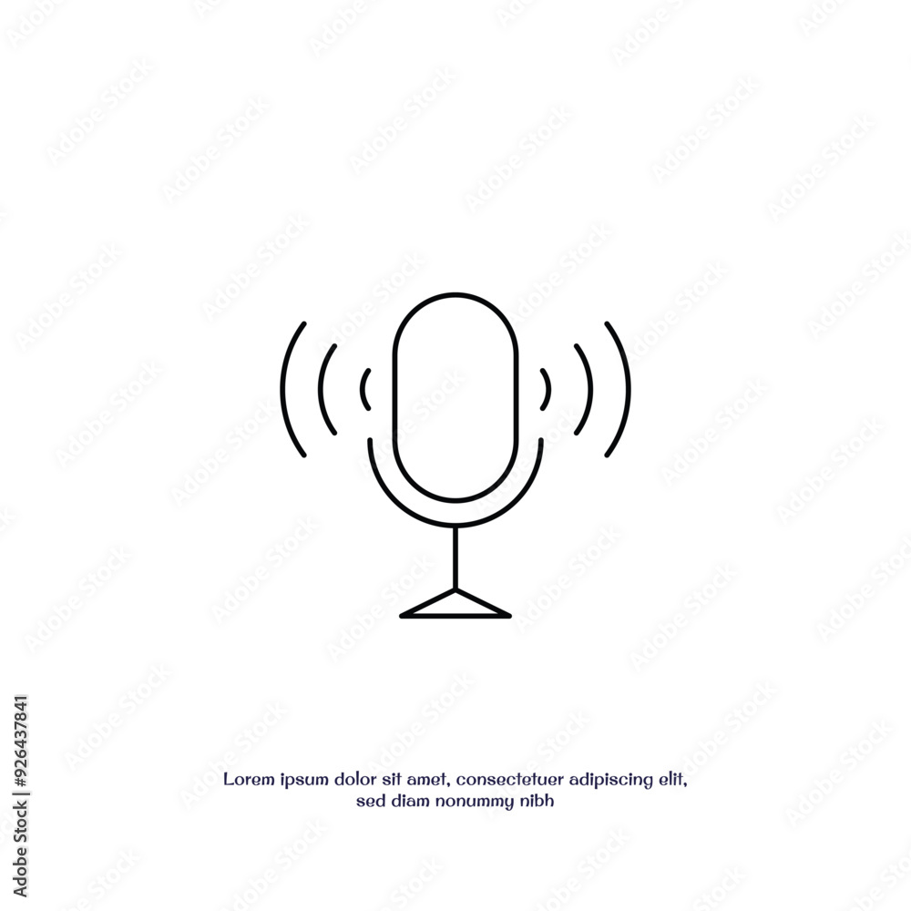 Poster microphone outline icon vector design good for web or mobile app