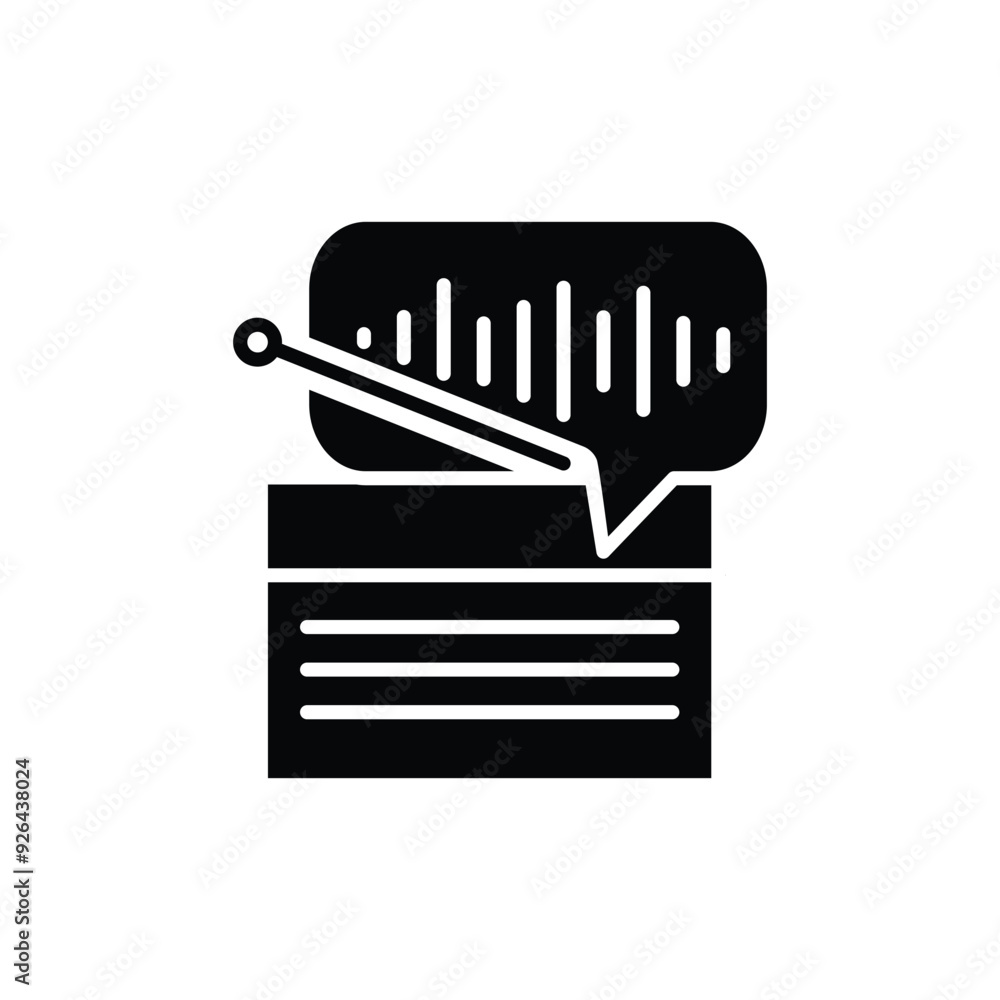 Poster radio wave solid icon vector design good for web or mobile app