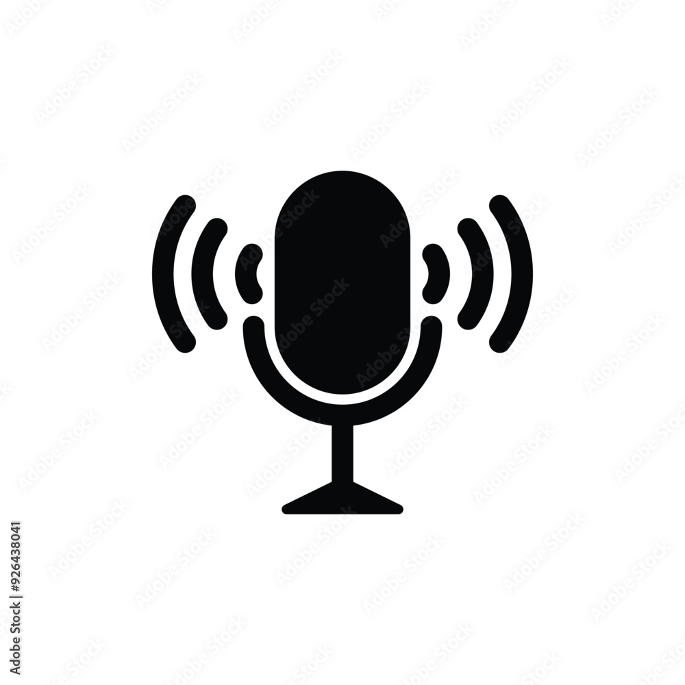 Poster microphone solid icon vector design good for web or mobile app