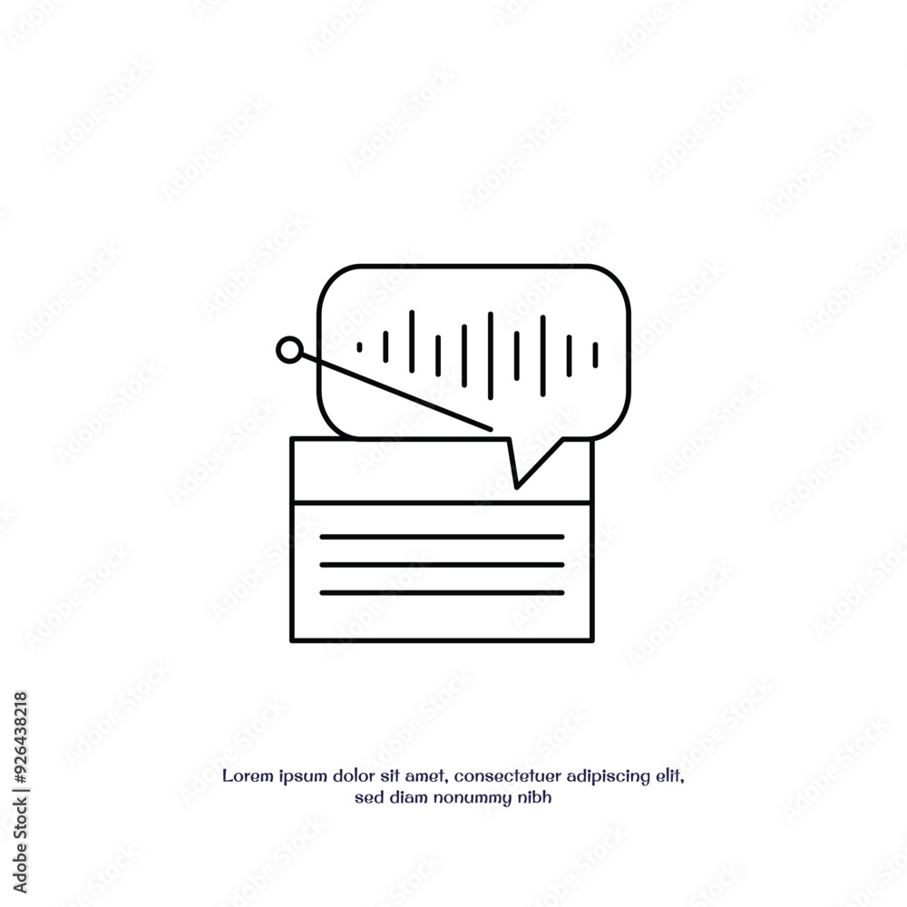 Poster radio wave outline icon vector design good for web or mobile app