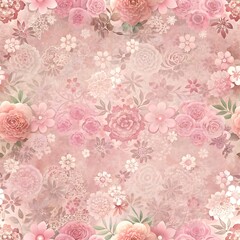 Pink Floral Pattern Background.
