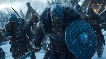 Epic Battlefield: Armies of Medieval Knights Fighting with Swords. Dark Ages Warfare. Action Battle of Armored Warrior Soldiers, Killing Enemies