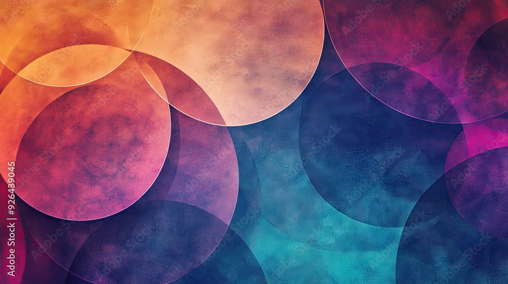 Poster textured abstract background with circular patterns in vibrant hues and gradients. ideal for engagin
