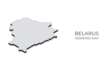 Map of the Belarus in simple isometric form. Illustration of isometric map of the country.