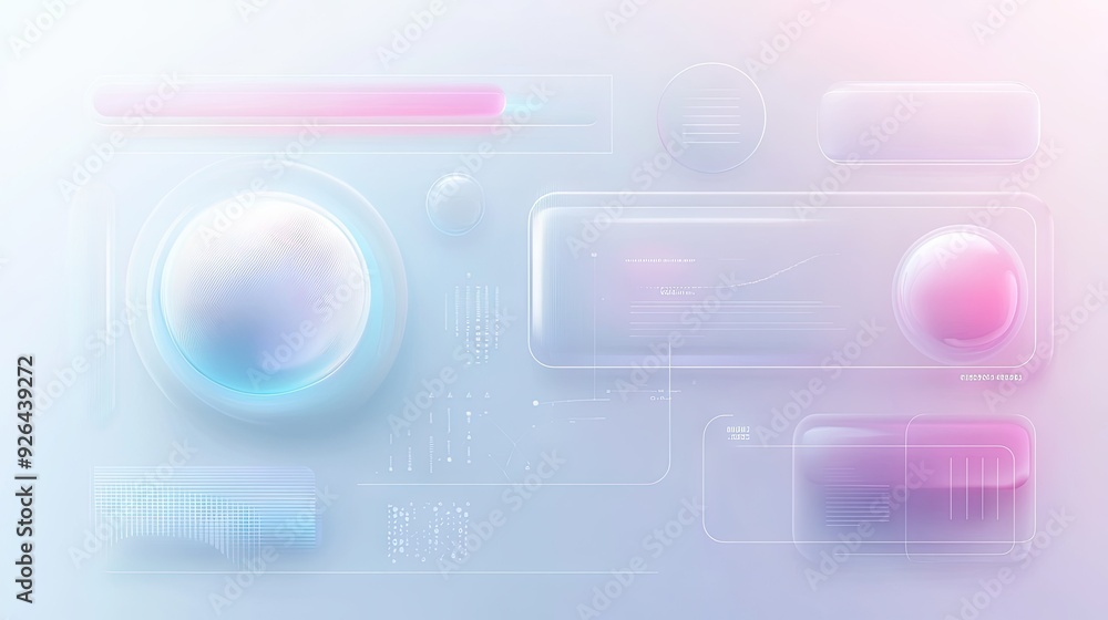 Poster trendy neumorphism style liquid plastic interface with soft, clear, and simple futuristic design. ep