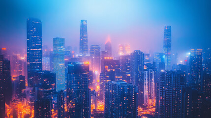 Fototapeta premium glass buildings Looking Up modern high-rise office buildings 