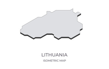 Map of the Lithuania in simple isometric form. Illustration of isometric map of the country.