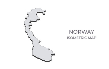 Map of the Norway in simple isometric form. Illustration of isometric map of the country.