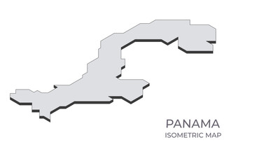 Map of the Panama in simple isometric form. Illustration of isometric map of the country.