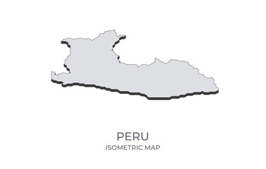 Map of the Peru in simple isometric form. Illustration of isometric map of the country.