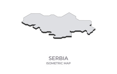 Map of the Serbia in simple isometric form. Illustration of isometric map of the country.