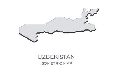 Map of the Uzbekistan in simple isometric form. Illustration of isometric map of the country.