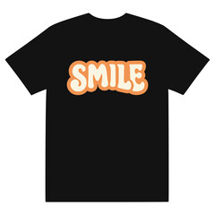 smile wavy text t shirt fashion sticker vector illustration template design