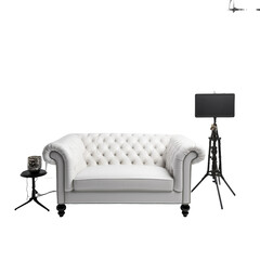 white sofa with a background