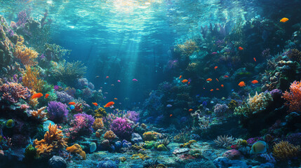 Pictures of the beautiful underwater ecosystem showing a vibrant coral reef with colorful fish swimming around. --ar 16:9 --v 6.1 Job ID: 4e2922ab-dd76-414a-a342-99d16a1e30e6