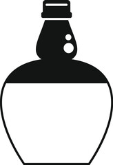 Simple vector icon of a chemical flask with bubbles, perfect for representing chemistry experiments