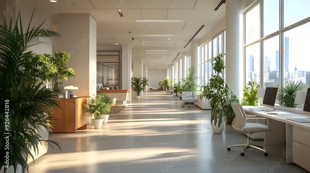 Poster implementing energy efficient solutions for office buildings