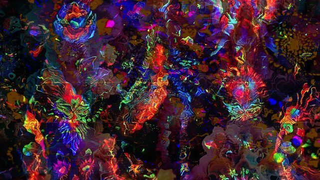 Psychedelic video loop 4k - Abstract background Animation VJ Loop Vibrant Color