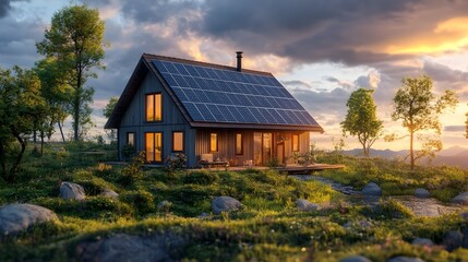 Obraz premium Sustainable Energy Conservation Reduces Carbon Footprint for a Greener Future