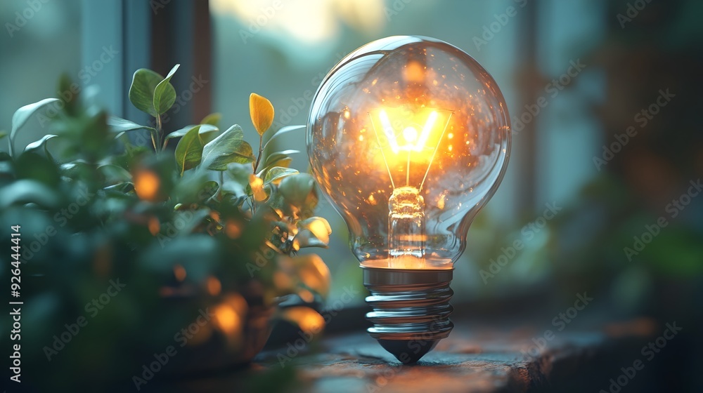 Poster 3d rendering of innovative energy conservation technology solution