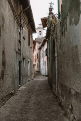 Fototapeta premium Street in Onno village, lake Como, Italy