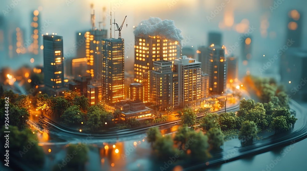 Poster visualizing the nexus of energy conservation and air through 3d rendering