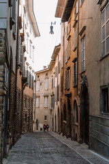 Narrow street in Bergamo, Italy