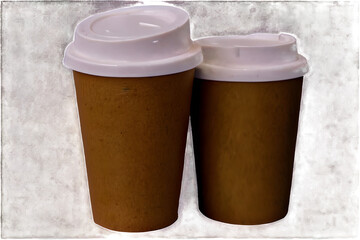 Paper coffee cup to go, take away mockup isolated on transparent background

