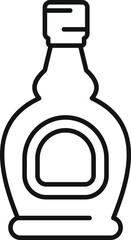 Simple line drawing of a glass bottle full of sweet maple syrup