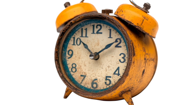 Vintage and modern alarm clock isolated on black, symbolizing punctuality, time management, and urgency. Ideal for businesses related to productivity tools, scheduling, or educational services.