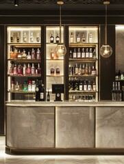 luxury drinks retail store sales and reception counter 