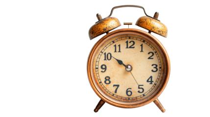 Vintage and modern alarm clock isolated on black, symbolizing punctuality, time management, and urgency. Ideal for businesses related to productivity tools, scheduling, or educational services.