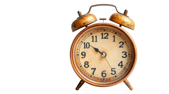 Vintage and modern alarm clock isolated on black, symbolizing punctuality, time management, and urgency. Ideal for businesses related to productivity tools, scheduling, or educational services.