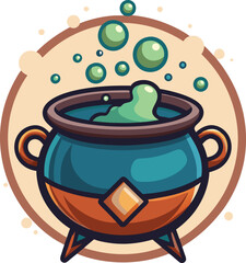 illustration of a pot of soup Spooky Halloween recipe 