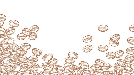 coffee background. Coffee beans frame background. Coffee beans wallpaper. Coffee Beans Illustration for packaging.	