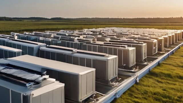 Aerial View of a Large-Scale Battery Storage System