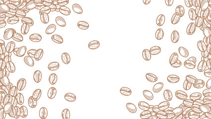 coffee background. Coffee beans frame background. Coffee beans wallpaper. Coffee Beans Illustration for packaging.	