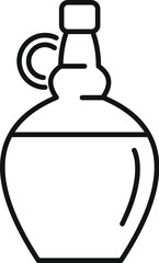 Simple, bold lined icon of a bottle with a handle