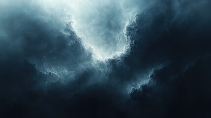 Obraz premium Serene Cosmic Nebulae - Minimalist 3D Vector Illustration in Dark Hues on White Background