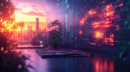 Fototapeta premium Futuristic future, advanced technological buildings.