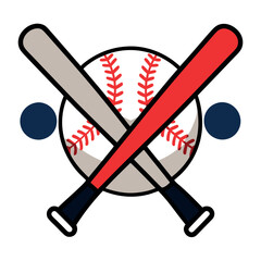 Classic Baseball with Bats Vector Design Illustration