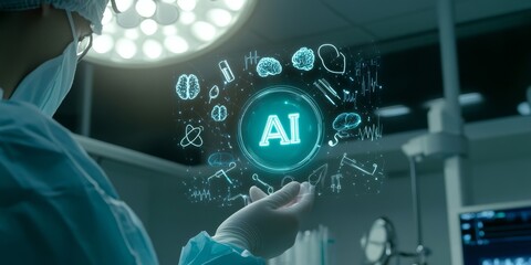 Cutting-Edge Surgical Technology with AI Integration in a Modern Operating Room