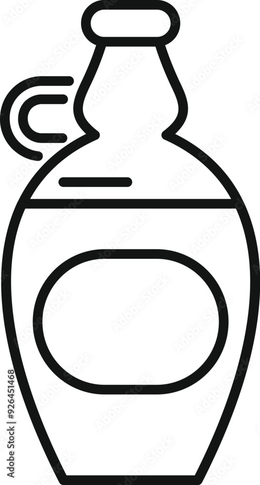 Canvas Prints Simple line art illustration of a glass jug containing delicious fresh maple syrup